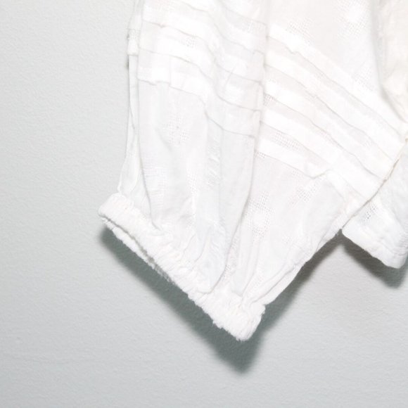 Cleobella Anthropologie Antonia Button Peasant Blouse White Boho Small H13419 - Picture 4 of 11